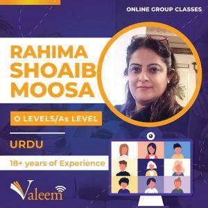 Cambridge O-Level Urdu Ms-Rahima